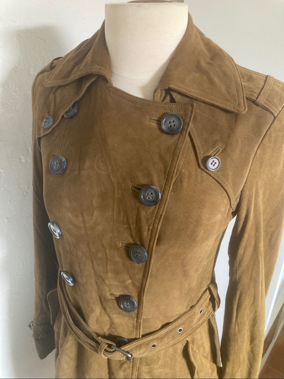 Rebecca Minkoff ‘Amis’ Double-Breasted Suede Trench Coat (XXS) - Picture 6 of 10